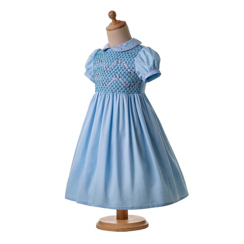 Child Girls Smocked Princess Dress Floral Printing Prom Holiday Bridesmaid US - Picture 5 of 11