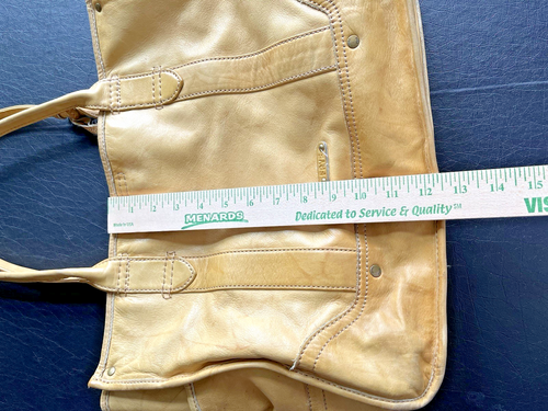 FRYE - Melissa Distressed Tan Leather Large Tote Shoulder Bag - Picture 13 of 19