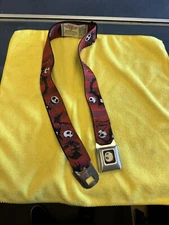 Nightmare Before Christmas Jack Poses Red Buckle Down Seatbelt Style Belt 30”