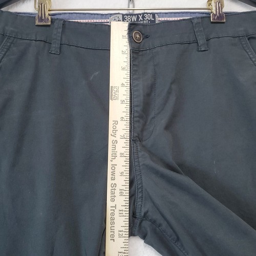 XIOS Skinny Fit Men's Chino Pants Black Flat Front Casual Size 38W x 30L - Picture 6 of 11