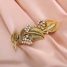 NewZircon Leaves Hair Clip Bride Tiara Hairwear Women Retro Hairpin Accessories