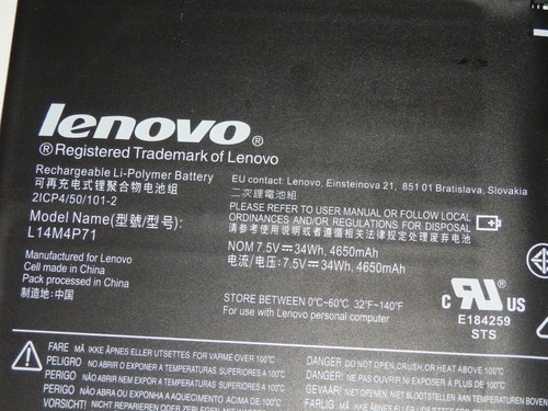 Lenovo YOGA 3-11 / 700-11ISK original Akku, Battery Pack [Part no: L14M4P71] - Photo 3/3