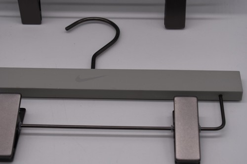 (2) Authentic Nike Grey Wood Hangers For Display, Advertising, Shorts, Jackets.. - Picture 5 of 20