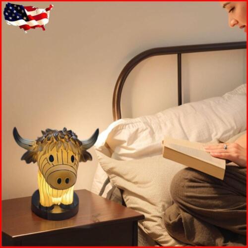 Cow Night Light USB Powered Cow Bedside Light Funny Cow Lamp for Home Room Decor