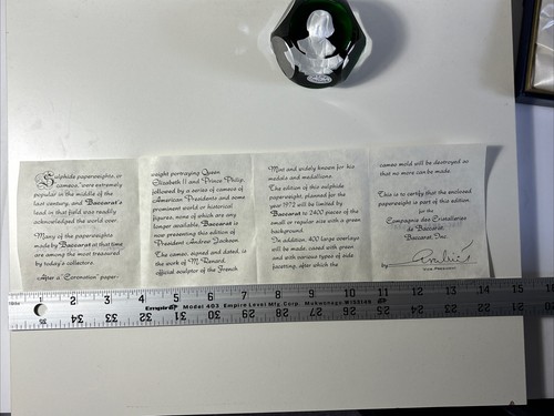 BACCARAT Sulphide Paperweight ANDREW JACKSON RARE - Picture 8 of 14