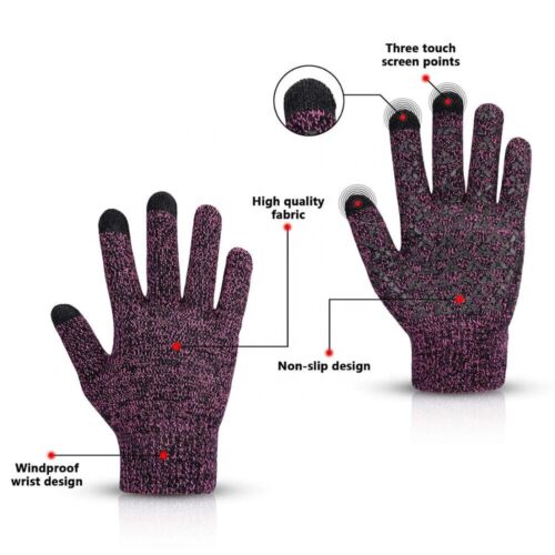 Touchscreen Windproof Warm Knit Gloves - Unisex Winter Protection - Picture 5 of 17