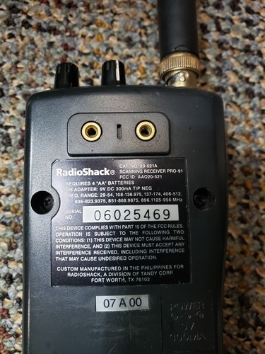 Escáner de enlace troncal programable RadioShack PRO-91 150 canales - usado, probado - Imagen 6 de 6
