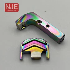 Combo Kits For Gl0ck Gen1-3Fits17-39Extended Magaz1ne Re1ease Back Plate Rainbow