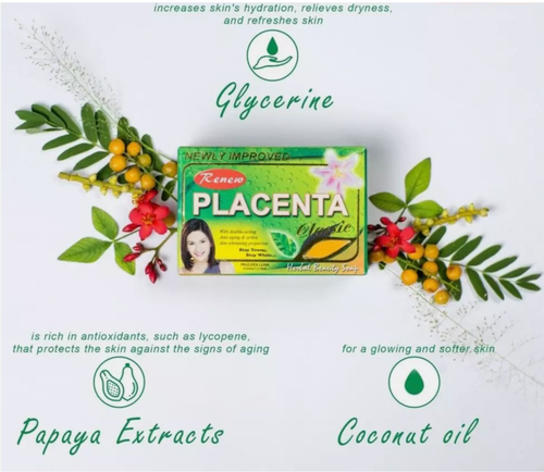 Renew Placenta CLASSIC Herbal Beauty Soap 135g - Skin Lightening & Brightening - Picture 3 of 3