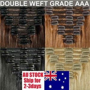 Extra Thick Clip In Remy Real Human Hair Extensions Full Head
