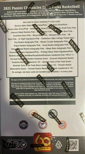 2021 Panini Chronicles NBA Basketball Draft Picks Blaster Box | Sealed - Picture 3 of 4