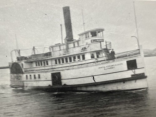 c1926 Steamer "Purdy" Hampstead Wharf New Brunswick, Canada Black & White Photo - Picture 1 of 4