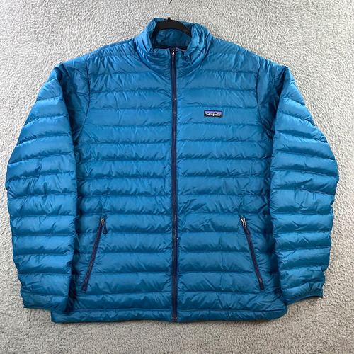 Patagonia Down Sweater Jacket Mens XL Insulated Goose Puffer Deep Sea Blue 84674 - Picture 2 of 17