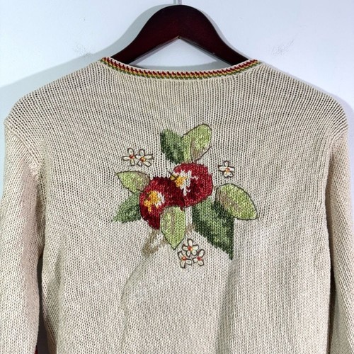 Vintage Talbots Knit Fruit Pattern Cardigan - Picture 11 of 13