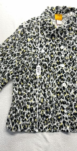 Ruby Rd. Womens Leopard Print Button-Up Blazer #7497 - Picture 5 of 5