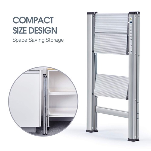 Stufenleiter Trittleiter Stufen Klapptrittleiter mit Handlauf rutschfeste Hau... - Bild 4 von 8