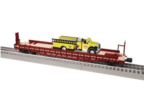 Lionel # 2226300 PENNSYLVANIA 50' FLATCAR W/ FIRETRUCK #469660 O - Picture 1 of 1