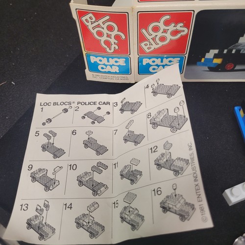 Vintage 1981 Loc Blocs Police Car Complete In Box Made In Japan RARE - Picture 2 of 4