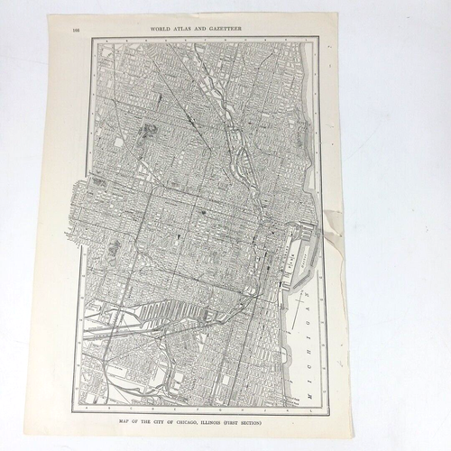 Antique 1920s Buffalo NY Chicago IL City Street Maps from Atlas 1921 - Picture 1 of 15