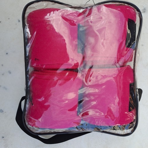 QHP Fleece Bandagen Fuchsia Pink - Bild 2 von 3