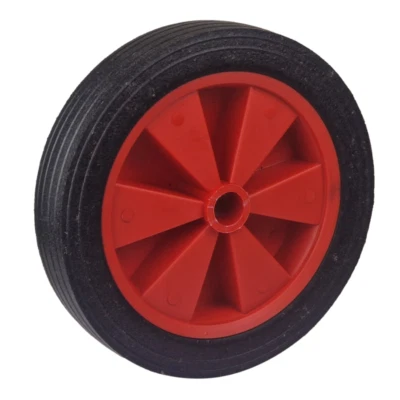 DOBLIT Solid Wheel Red Plastic Rubber Tyre Replacement Wheel 270 x 50mm Trolleys Carts