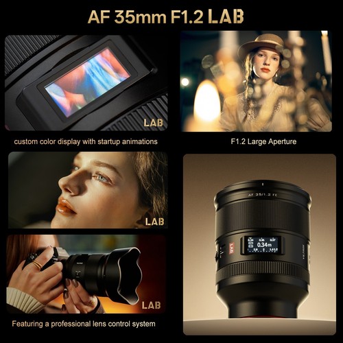 VILTROX AF 35 mm F1.2 LAB FE obiettivo messa a fuoco automatica full frame per fotocamera Sony attacco E - Foto 3 di 10