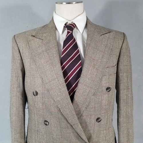 Brookford Blazer Jacket Suit Sport Coat Brown Plaid Vintage 70's - Picture 2 of 15