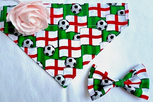 Dog Bow/Bow Tie England Football Flag Collar Accessory Handmade UK - Picture 10 of 10