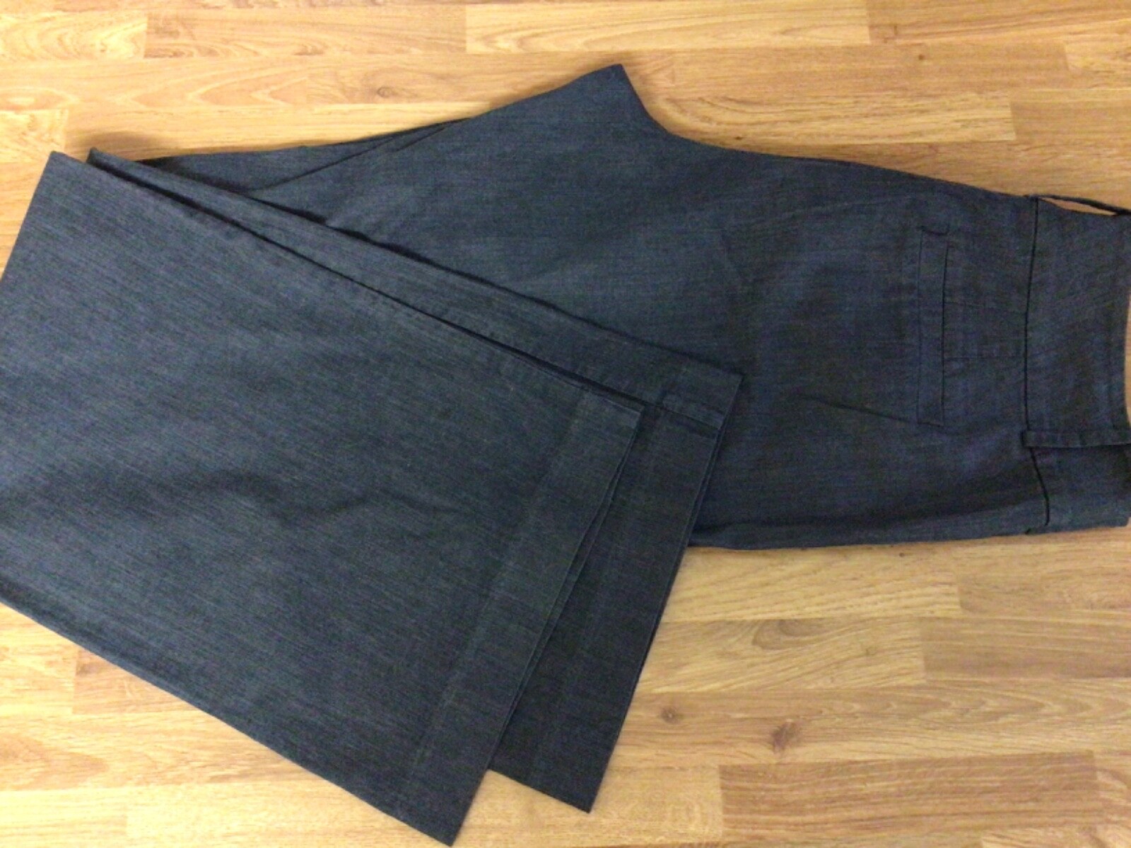 Ann Taylor Signature Navy Cotton Stretch Flare Trousers Size 8