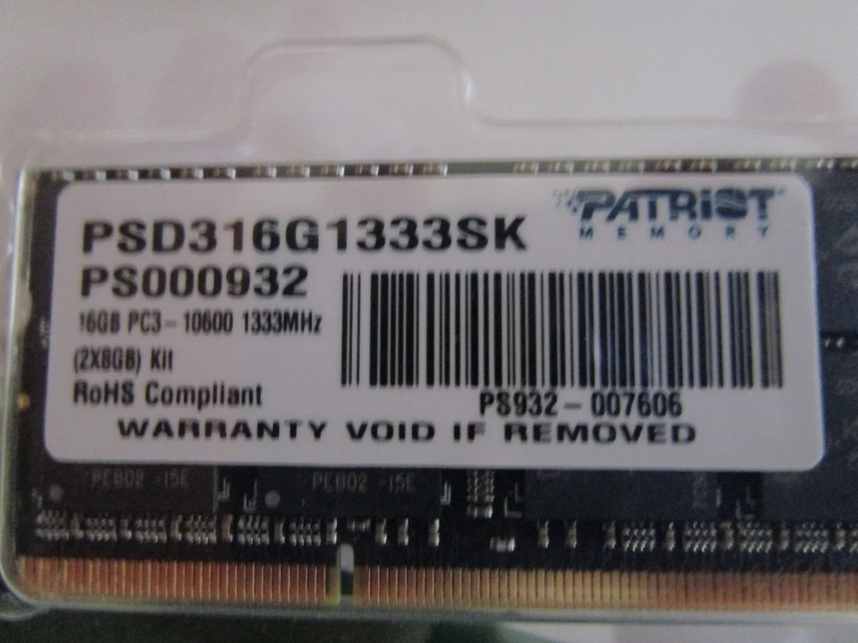 Patriot Memory Signature Line 16GB DDR3 2x8GB PC3-10600 1333Mhz - New / Sealed - Image 3 of 4