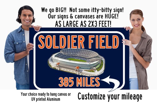Chicago Bears Soldier Field - Miles to Stadium Highway Road Sign Customize the - Bild 4 von 13
