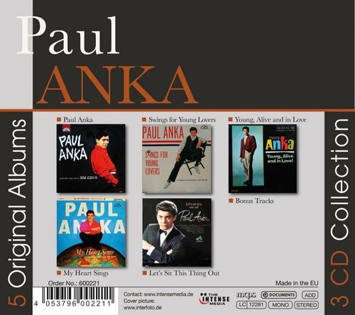 Paul Anka 5 Original Albums 3 CD Digipak NEW - Picture 2 of 2