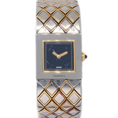 Chanel Matelasse Quartz Watch SS 18KYG V.R.76072 192778 | eBay