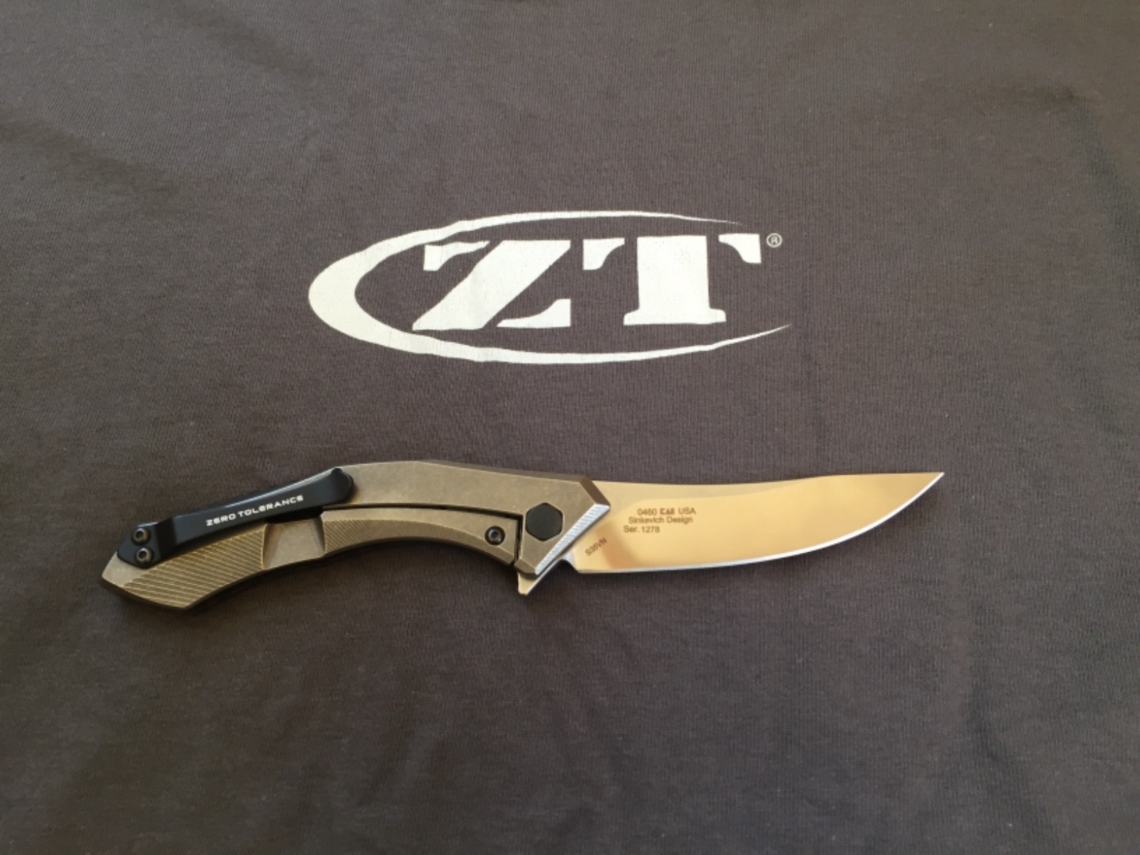 Zero tolerance Messer Messer tolerance 0460 Sinkevich plus ZT T-Shirt Neu 54352f Zero tolerance Messer Messer tolerance 0460 Sinkevich plus ZT T-Shirt Neu 54352f