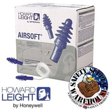 HOWARD LEIGHT DPAS-30W AIRSOFT REUSABLE CORDED EAR PLUGS NRR 27 (100 PAIR/BOX)