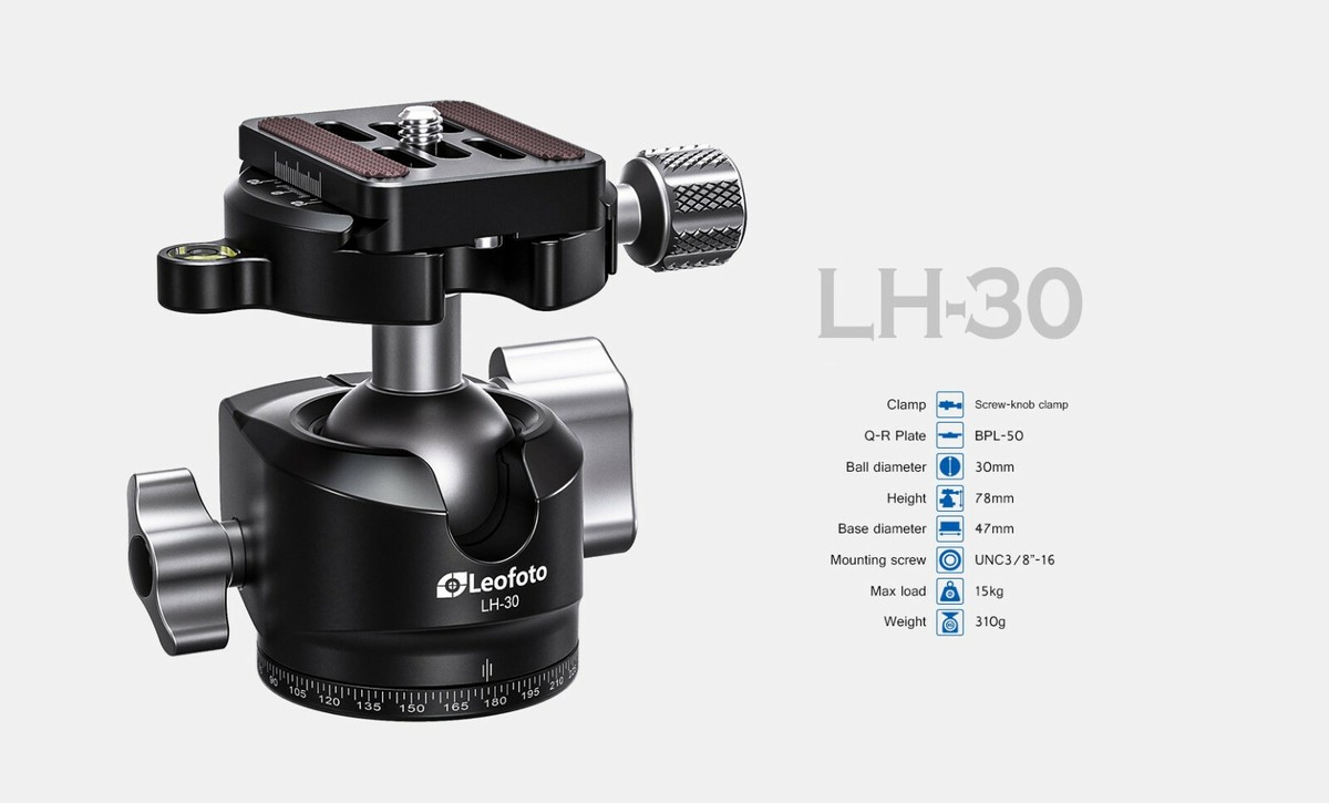 US Seller】Leofoto LS-284CVL+LH-30 CF Tripod w Tilting Center