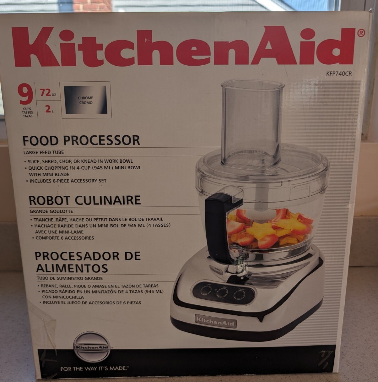 Kitchen Aid 9Cup Food Processor MODEL KFP740CR0 With Box And