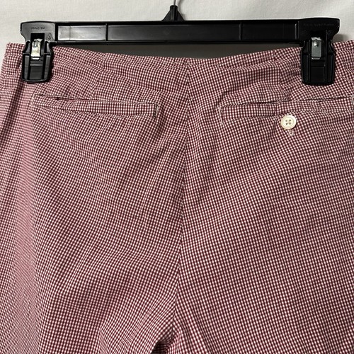 Pantaloni American Eagle donna taglia 2 rossi Gingham Apple raccogliendo crop caviglia - Foto 6 di 9