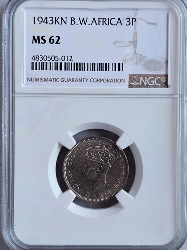 British West Africa 3 Pence 1943KN NGC MS 62