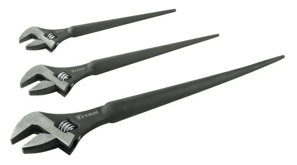 Juego de llaves "Spud" de construcción ajustable Titan 223 de 3 piezas (10", 12" y 16")