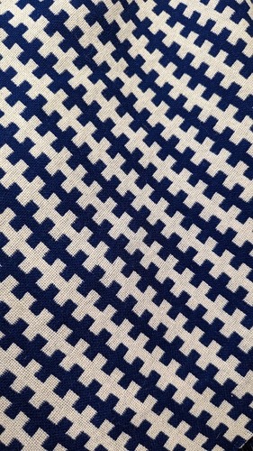 Vintage Womens Golet Original Mod 1960s Wool Triangle Shawl Navy & White Pattern - Picture 5 of 6