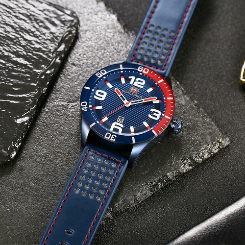 MINI FOCUS Watch Casual Military Stainless Steel Top Leather Watches Men Wrist L - 第 2/6 張圖片