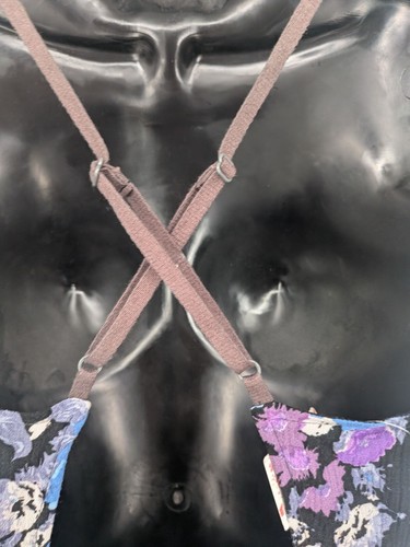 Free People Babydoll Tank Women Size XS Floral Abstract Cut Out Asymmetrical Y2K - Picture 10 of 10