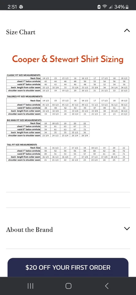 TALLA 22 TALL MODENA (NUEVO) Camisa de Vestir Blanca Off Manga Larga Lote #34 Foto 4 de 4