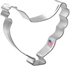 Hen Rooster Chicken 3.75'' Cookie Cutter Metal Farm Fair Birthday Made in USA