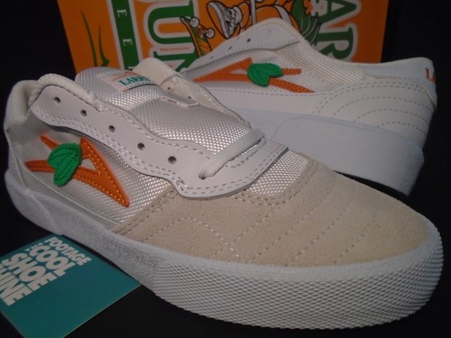 LAKAI CAMBRIDGE LARRY JUNE WHITE ORANGE GREEN SUEDE SAMBA MS421-0252-A00 ORWHS 9