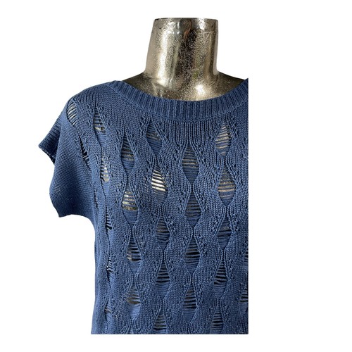 MARBLE Jumper Pullover Size Small 10 Blue Open Knit Womens Top NEW EU38 RRP £80 - Picture 5 of 13
