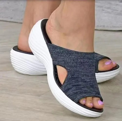 Slippers Women Casual Open Toe Breathable Outdoor Beach Platform Sandals - Picture 3 of 26