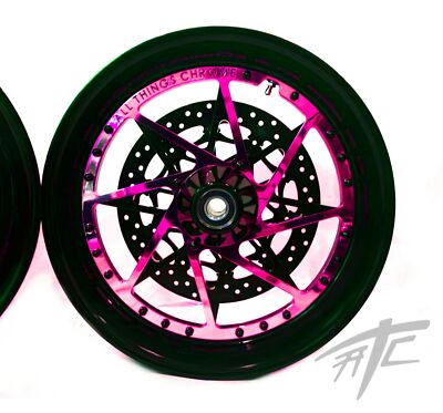 Rin★ STOCK SIZE PURPLE & NEON SWITCHBACK WHEELS 12-22 KAWASAKI