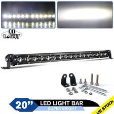 20'' 1200W Led Light Work Bar Single Row Spot Flood Offroad 4WD Truck SUV ATV